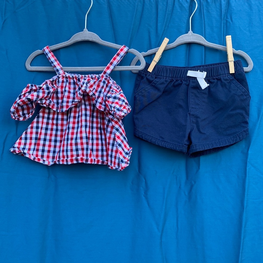 Way to Celebrate flutter top & shorts, 2-piece outfit set size 18 months